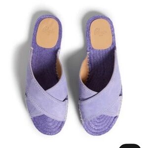 CASTANER Palmera Suede Espadrille Slide Sandal Lilac 39 $180